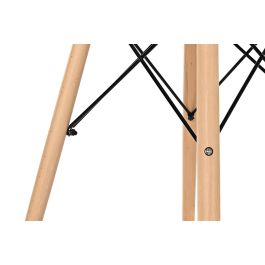 DKD Home Decor Shenglong basics Mesa Redonda Comedor Estilo Scandi Urban Blanco Natural MDF y Abedul 90x90x74 cm