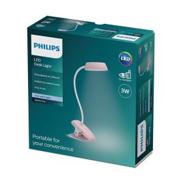 Philips Flexo pinza led 3w 4.000k rosa, 175 lm, tecla táctil atenuación 3 niveles, batería litio 1200 mah, cable usb
