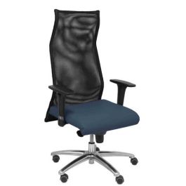 Sillon Piqueras Y Crespo Sahuco Direccion Uso Intensivo (8H) Brazos Regulables Mecanismo Sincro Respaldo Malla Transpirable Negro Y Asiento Tapizado Similpiel Azul Marino Precio: 522.50000022. SKU: S5703756