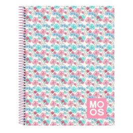 Cuaderno Espiral Safta Microperforado Din A4 Tapa Forrada 120 Hojas Cuadro 5 mm 60 gr Moos Floresistente