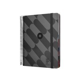 Agenda Espiral Antartik Pattern A5+ 2025 Dia Pagina Color Negro Papel 80 gr