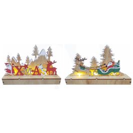 DKD Home Decor Decoración Luminosa Navidad Tradicional LED, MDF, Pilas AAA, Natural Verde, 5x17x22.5 cm (4 Unidades) Precio: 15.79776. SKU: B17W5PHM4J