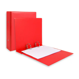 Liderpapel Carpeta de 2 anillas 40 mm A5 Cartón Forrado PVC Rojo