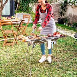 Pack Barbacoa Plegable de Acero Inoxidable para Carbón y Esterilla para Horno y Barbacoa InnovaGoods