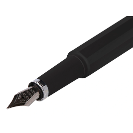 Belius Pluma Space B y Funda de Similpiel, Negro, Tinta Azul, Caja de Diseño Minimalista, Bolígrafo con Estilo