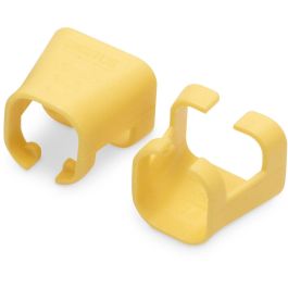 Digitus Clips de Color para Cables de Conexión RJ45, Amarillo PVC, Cat5e/6, Paquete de 100 Unidades