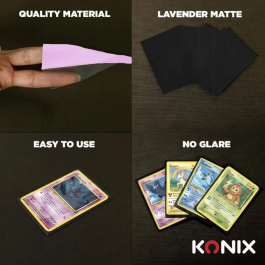 Konix AABZQ30146 - 100 Fundas Mate Konix para Cartas TCG 66 x 91 mm, Magic: The Gathering, Pokemon, Rosa Lavanda