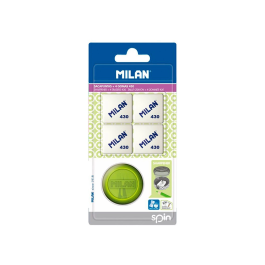 Milan Sacapuntas Spin Plástico 1 Uso con 4 Gomas de Borrar 430 Precio: 2.50000036. SKU: B194NRAL8A