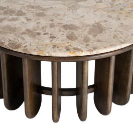 Mesa Centro Madera-Mármol Salón 90 X 90 X 42 cm