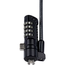 eSTUFF Cerradura de seguridad con combinación de 4 ruedas para K-Slot, cable de acero, protección antirrobo universal