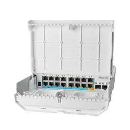 MikroTik 16P+2 CRS318-1Fi-15Fr-2S-OUT Switch Cloud Router Gestionable PoE Exterior con 16 Puertos Fast Ethernet y 2 SFP