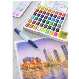 Faber Castell Acuarelas en Pastillas Creative Studio, Estuche de 48 Colores Surtidos