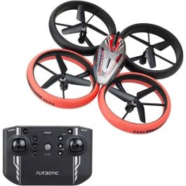Flybotic FLY4891813848264 Drone con Control Remoto, Cama para Drones con Parachoques, 17 cm, Rojo y Negro, 8 años+