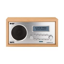 Lenco DABMAN 30 DAB+ / FM Radio Digital con Sintonizador Analógico, Diseño en Madera, 5W, Pantalla LCD 2.75", Alarma, Entrada Auxiliar, 240V - Plata