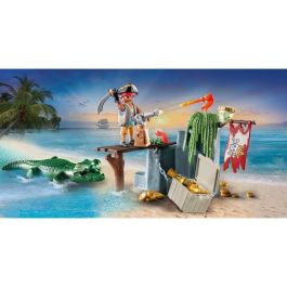 Playmobil Set de Juego Pirata con Caimán, Tema Pirates, Incluye Cañón, Roca con Puente y Accesorios para Niños 4+ Años Playmobil Set de Juego Pirata con Caimán, Tema Pirates, Incluye Cañón, Roca con Puente y Accesorios para Niños 4+ Años