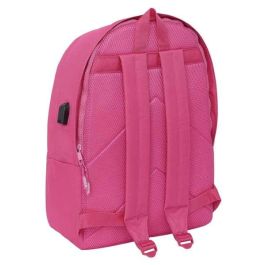 Safta Mochila Doble para Portátil 15,6"+USB Munich Básicos Fucsia 31x44x18 cm