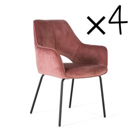 GINER Y COLOMER - Lote de 2 Sillas de Terciopelo Marrón y Metal, 49 cm de Altura de Asiento Precio: 423.4879. SKU: B14FA349HE