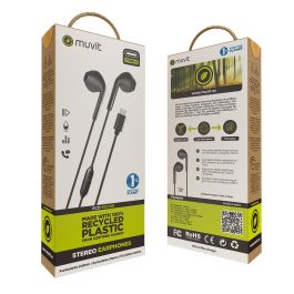 Muvit Auriculares E58 Estéreo con Conector Tipo C, Materiales Reciclados, Sonido de Alta Calidad Muvit Auriculares E58 Estéreo con Conector Tipo C, Materiales Reciclados, Sonido de Alta Calidad