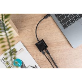 Digitus Adaptador USB Type-C a Gigabit Ethernet con Power Delivery, Negro