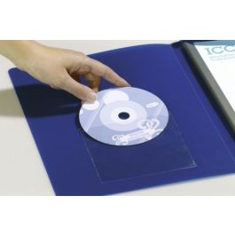 Durable 8080 PACK 10 Fundas para CD/DVD Adhesivas Transparentes