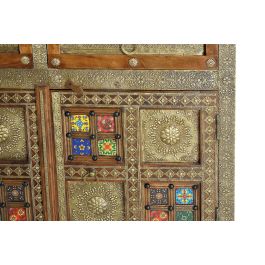 Giner y Colomer Cómoda de Madera de Acacia con Cerámica y Bronce, 90x105x40 cm