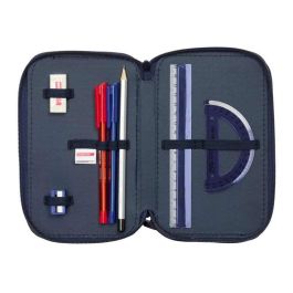 Safta Plumier Escolar con Tres Cremalleras y 37 Piezas, Colección New Edition, Dimensiones 195x125x55 mm