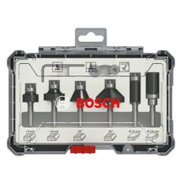 Bosch Professional 2607017468 Caja de 6 Fresas de Afeitar/Chaflanar/Redondear con Vástago de 6 mm