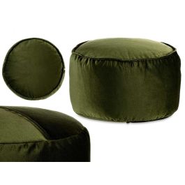 Puff Redondo Terciopelo 60X35Cm Verde Giftdecor (2 Unidades)