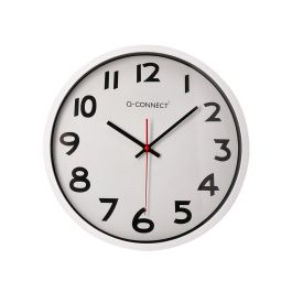 Reloj Q-Connect De Pared Plastico Oficina Redondo 34 cm Marco Blanco