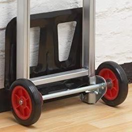 Meister Carro de Carga Plegable de Aluminio 90 kg, con Ruedas de 150 mm, Plataforma 240x385 mm, Ajustable y Robusto, Gris
