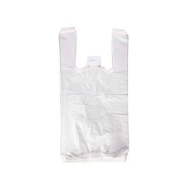 Bolsa Camiseta Reciclada 70% Blanca 50 Mc 48x60 cm Apta Legislacion De Bolsas 2021 90 unidades