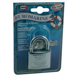 Candado de llave CORBIN Euromarine 60 mm Arco Acero Inoxidable Latón