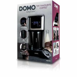 Domo DO733K Cafetera de filtro 900W, 4-10 tazas, Pantalla LCD, 3 intensidades, Negra