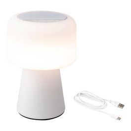 Lámpara led con altavoz bluetooth recargable para exterior y interior color blanco 22,5 cm Precio: 73.50000042. SKU: B1CJ5C6P53