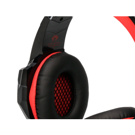 Q-connect Auriculares Gaming con Micrófono Ajustable e Iluminación LED, Color Negro