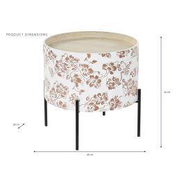 DKD Home Decor Mesita Auxiliar Shabby Blanco Negro con Tapa, de MDF y Metal, Desmontable, 38 x 39 x 38 cm