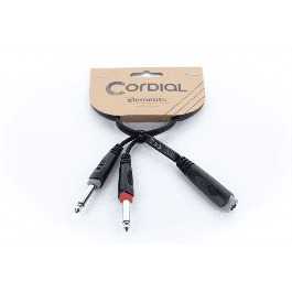 Cable Y Jack Estéreo Hembra / 2 Jacks Mono Macho 30 Cm Cable Y Jack Estéreo Hembra / 2 Jacks Mono Macho 30 Cm