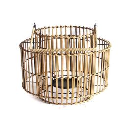 DKD Home Decor Portavela Balines de Bambú y Metal, Color Natural, 30x32x30 cm Precio: 33.88999944. SKU: S3016454