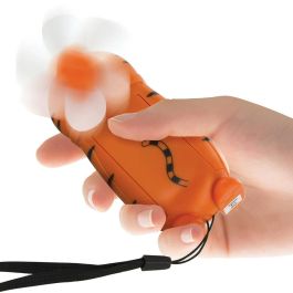 Jeux 2 momes Ventilador Infantil Animal Portátil (Vaca, Panda, Cerdo, Tigre, Pato, Mono) con Correa y Hélice Blanda - Funciona con Pilas AA