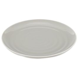Home Deco Factory Plato Gris Bicolor Cerámica Diámetro 26.5 cm Mesa