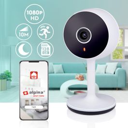 Alpina Cámara Smart Wifi Interior 1080p HD Visión Nocturna Compatible Micro SD 230V