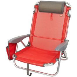 Silla Plegable con Reposacabezas Aktive Menorca Rojo 51 x 76 x 45 cm (2 Unidades)