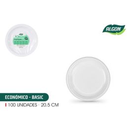 Algon Set 100 Plato Redondo Plástico Ecológico 20.5 cm (6 Unidades) Precio: 28.49999999. SKU: B17ZGNK8XS
