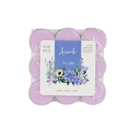 Set 18 Velas Tea Lights Lavanda Acorde 11.5x2x11.5 cm - Fragancia Lila (24 Unidades)