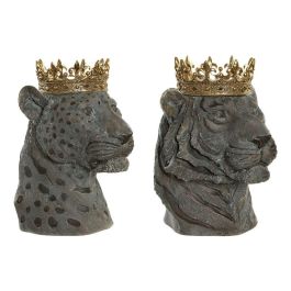 Figura Colonial DKD Home Decor Gris Dorado 23.5 x 33 x 27.5 cm (2 Unidades) Precio: 103.4999999. SKU: B1EXALNNKW