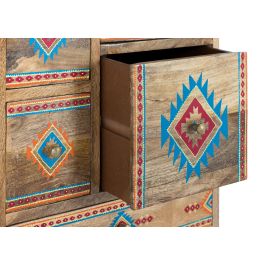 GINER Y COLOMER Mesita de Noche en Madera de Mango con 7 Cajones Multicolor