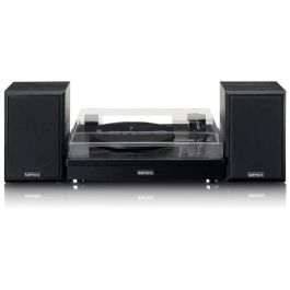 Lenco LS-101BK Tocadiscos de Tracción por Correa Negro con Bluetooth, Preamplificador Phono Integrado y Altavoces 20W