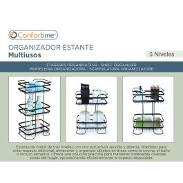 Estantería Metal Multiuso 3 Niveles Confortime - Inde (4 Unidades) Estantería Metal Multiuso 3 Niveles Confortime - Inde (4 Unidades)