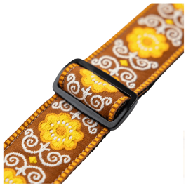 Levy's Correa Hootenanny Series 2" - Correa Guitarra Patrón Flor Amarillo