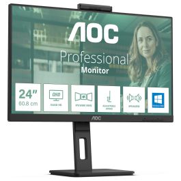 AOC 24P3CW Monitor IPS 23.8 pulgadas Full HD (1920x1080) 100Hz 4ms, USB-C con Carga 65W, Webcam 5MP, Altavoces, Negro